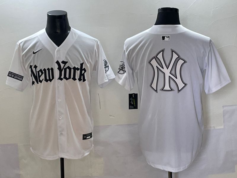 Men 2025 New York Yankees Blank White Five generations Joint Name Nike MLB Jersey style 82